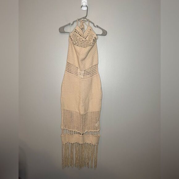 Zara crochet Fringe Midi Dress NWT BLOGGER FAVE - Picture 5 of 5